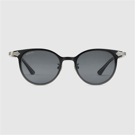 gucci round frame titanium sunglasses|gucci sunglasses for round face.